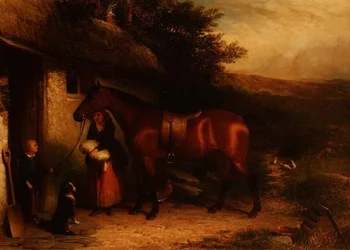 An der Haustür des Häuschens